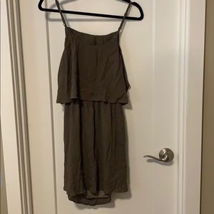 olive green two tier dress
